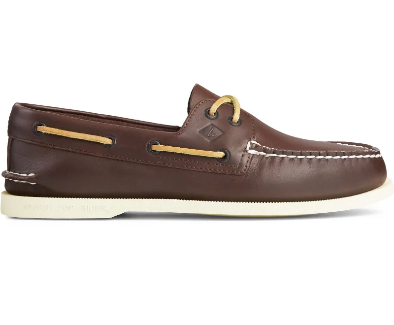Stylish Work Sneakers Men's Authentic Original 2-Eye Wide Leather Brown