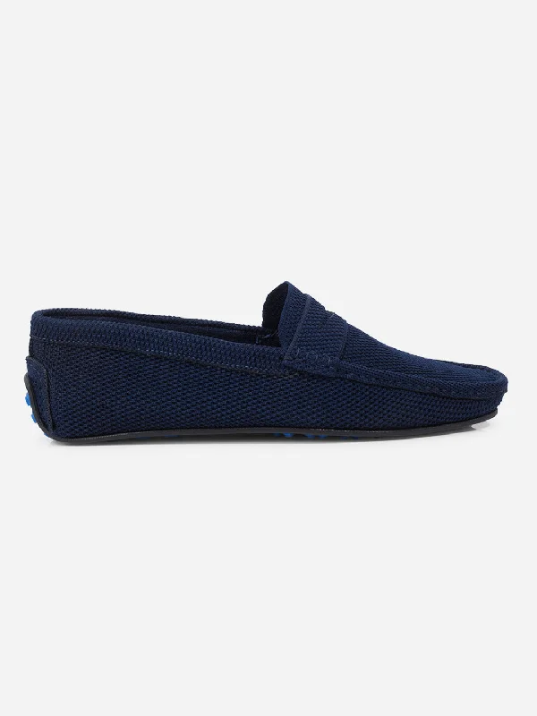 Fashionable Sneakers Collection Men's Navy Moc Toe Sued Finish Casual Loafer (IX4109)