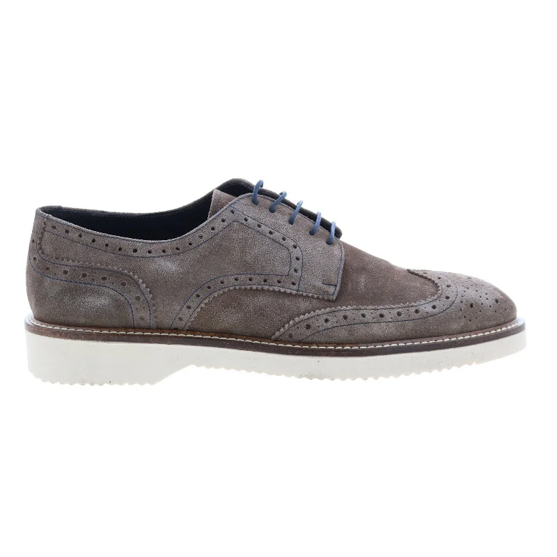 Running Shoes For Sale Bruno Magli Silvio MB2SILO1 Mens Gray Suede Oxfords Wingtip & Brogue Shoes