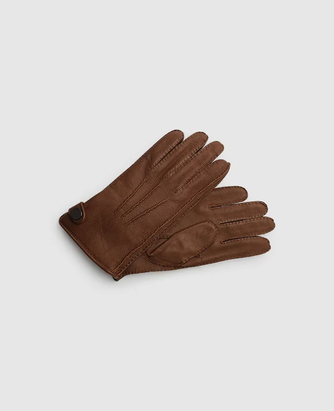 Fashionable Work Sneakers Deerskin gloves - Light Brown