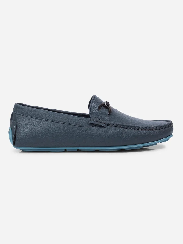 Winter Hiking Sneakers Men's Blue Moc Toe Buckle Loafer (IX4111)