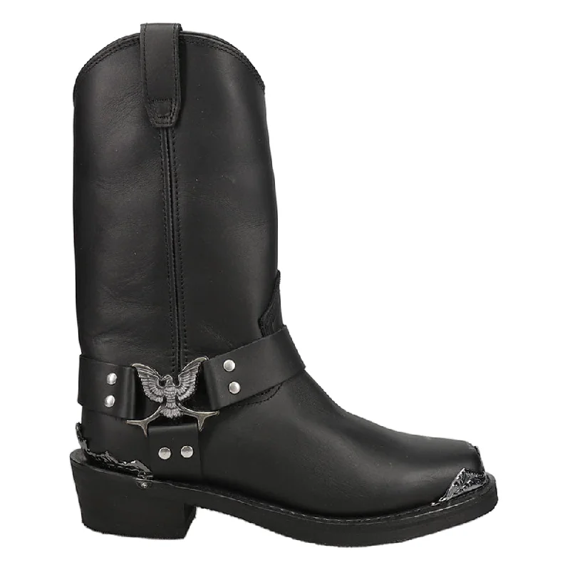 Comfortable Casual Sandals Chopper Pull On Square Toe Motorcycle Boots
