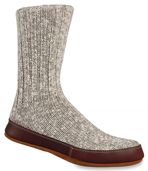 Comfortable Boots For Hiking Acorn Grey Cotton Twist - Slipper Socks