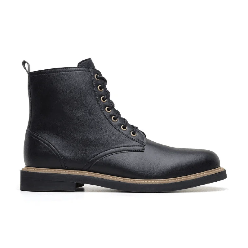 Durable Flip Flops 'Standard' classic lace-up boot in high-quality vegan leather by Brave Gentleman - black