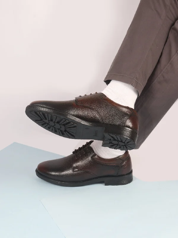 Classic Hiking Footwear Men Tan Genuine Burnish Leather Formal Lace Up Derby Shoes For Office|Work