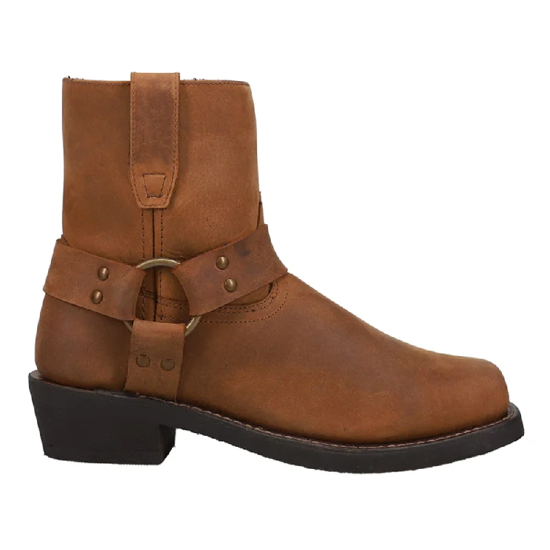 Comfortable Dress Flats Rev Up Zippered Square Toe Motorcycle Boots
