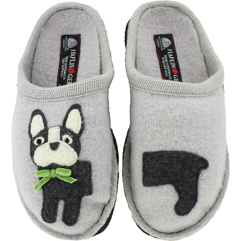 Slip-On Shoes For Men Women's Haflinger Puppy Light Grey Wool