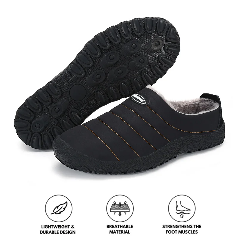 Best Work Boots Men's Plush Lining Waterproof Fabric Slip On Soft Sole Casual Slipper Best Work Boots Men's Plush Lining Waterproof Fabric Slip On Soft Sole Casual Slipper
