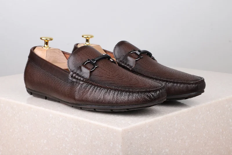 Stylish Running Sneakers Driving Shoes-Coffee