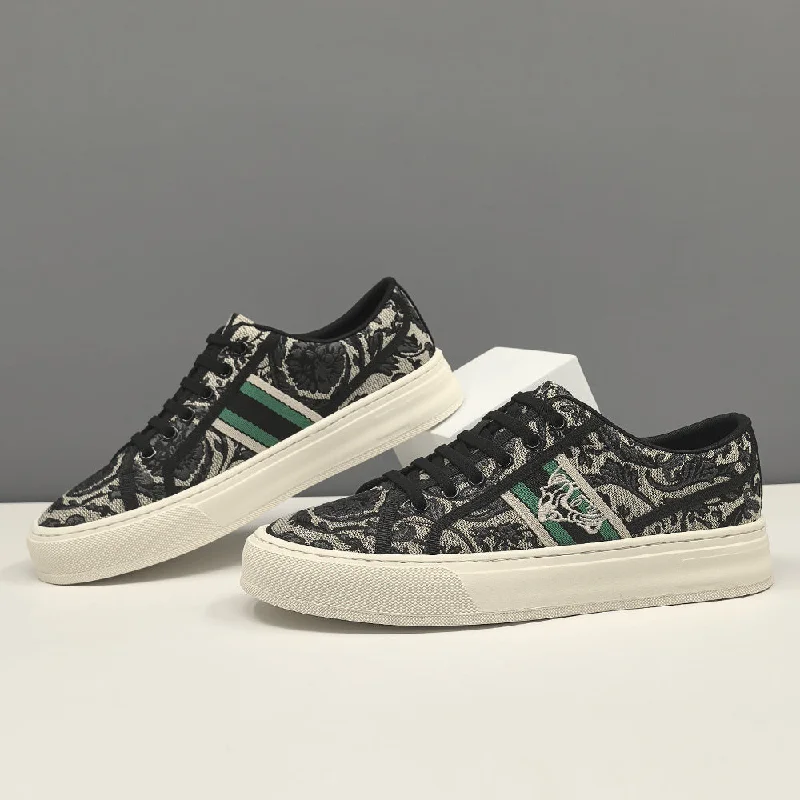 Chic High Heels Collection Men Fashion Flat Casual Breathable Canvas Shoes