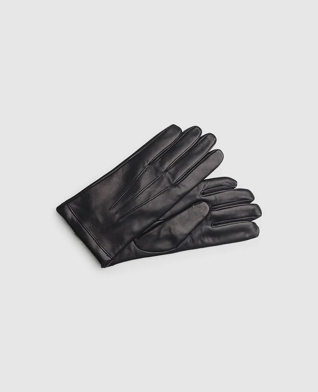 Waterproof Sports Shoes Fine leather gloves - Black