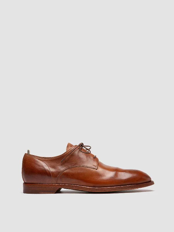 Comfortable Heeled Shoes SOUND 002 - Brown Leather Derby Shoes