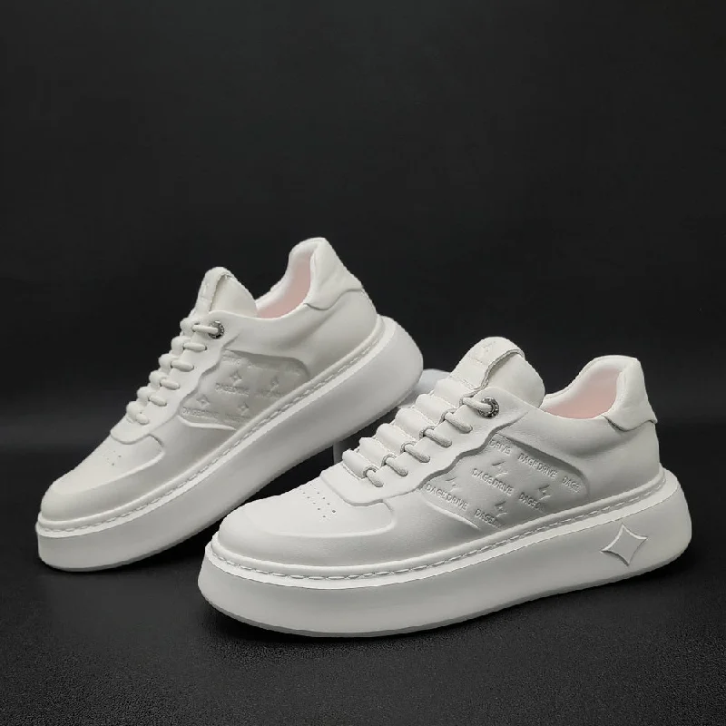 Trendy High Heels For Sale Men Minimalist Embossed Leather Casual Shoes