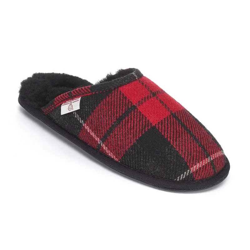 Comfortable Athletic Shoes William - Harris Tweed Mule - Red / Black Check