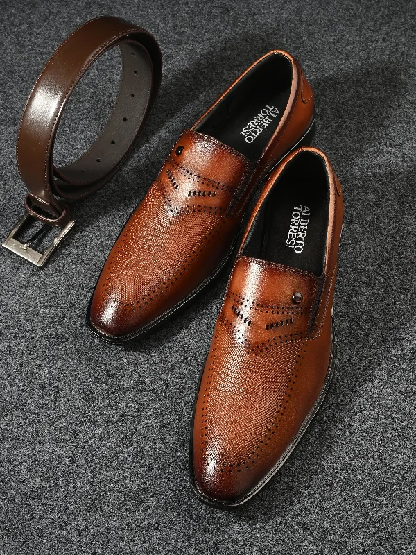 Fashionable Work Boots Alberto Torresi Tan Formal Shoe For Men