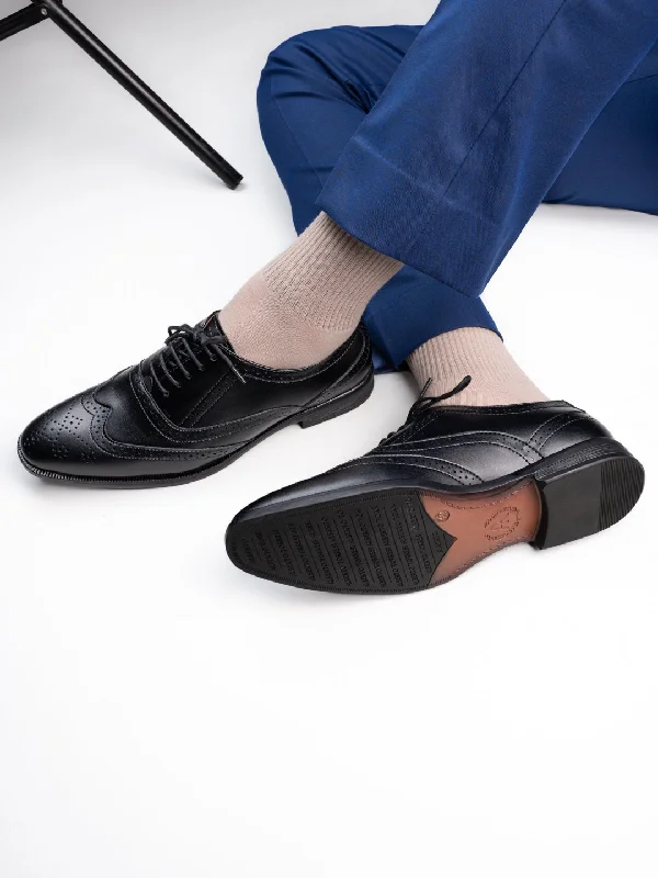 Elegant Wedding Shoes Alberto Torresi Black formal Brogue Shoes
