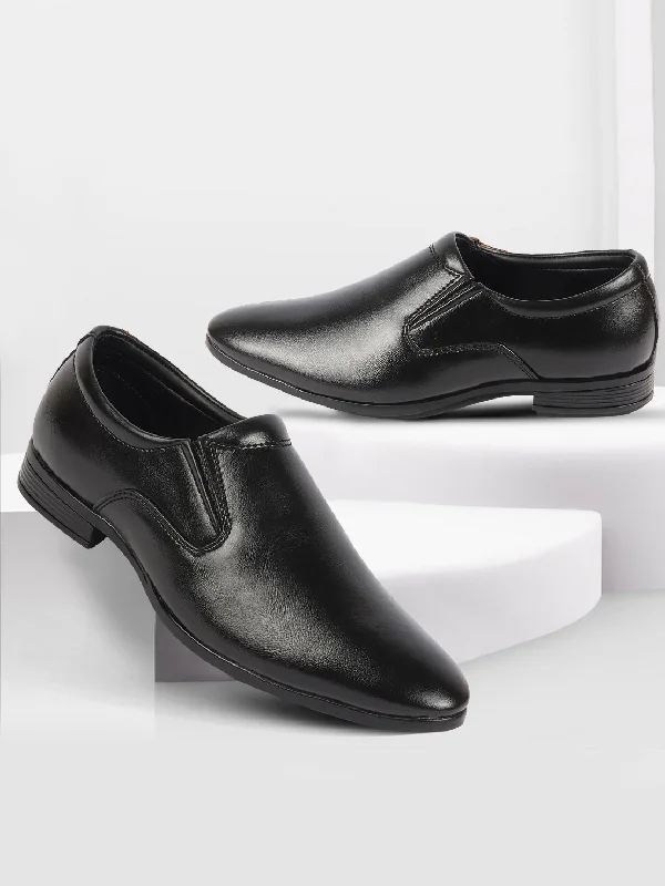 Casual Winter Shoes Men Black Formal Office Meeting Slip On Shoes