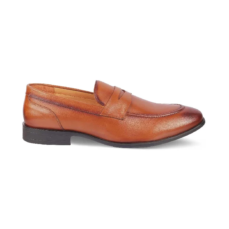 High Fashion Footwear Tresmode Dawson Tan Men's Leather Penny Loafers
