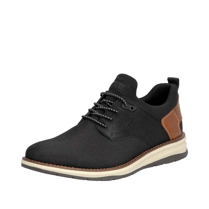 Comfortable Athletic Shoes Mens Rieker Dustin 50 in Schwarz/Schwarz/Amaretto