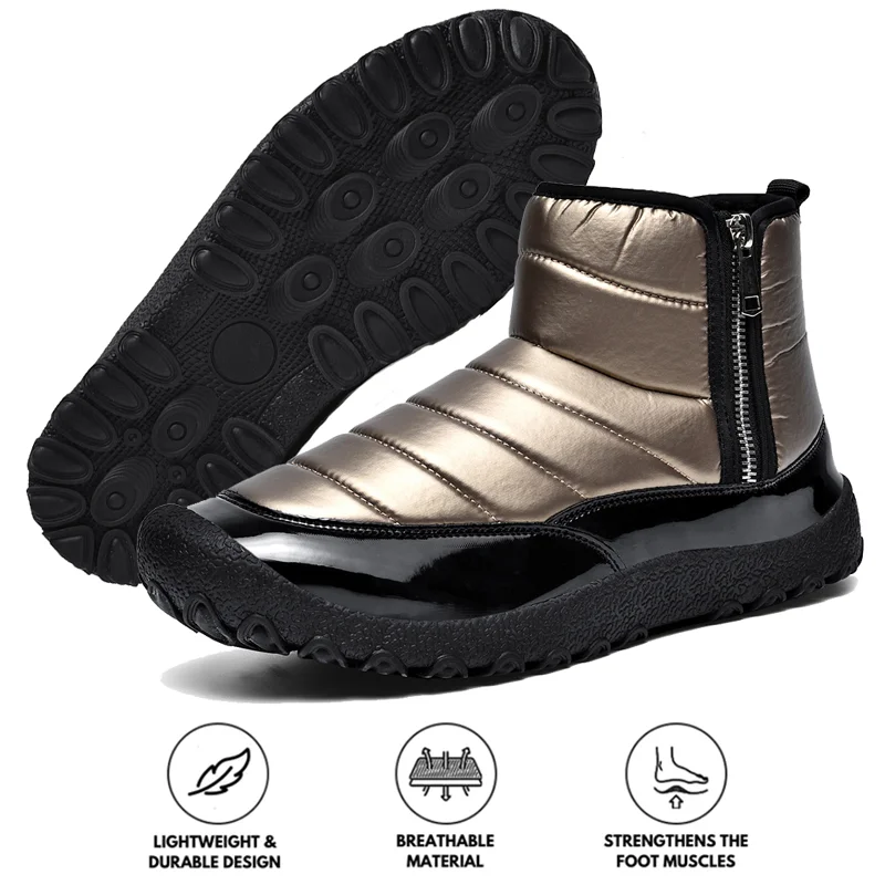 Trendy High Top Sneakers Men's Down Cloth Snow Boots Zipper Warm Outdoor Short Boots Hiking Shoes Footwear Non-slip & Waterproof Winter Barefoot Shoe Trendy High Top Sneakers Men's Down Cloth Snow Boots Zipper Warm Outdoor Short Boots Hiking Shoes Footwear Non-slip & Waterproof Winter Barefoot Shoe