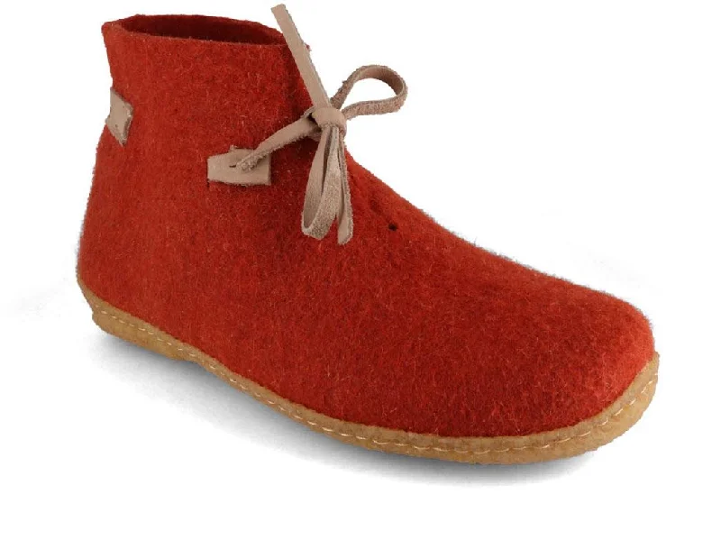 Comfortable Hiking Footwear WoolFit® Indoor-Outdoor Slipper Boots Vitus, brick red