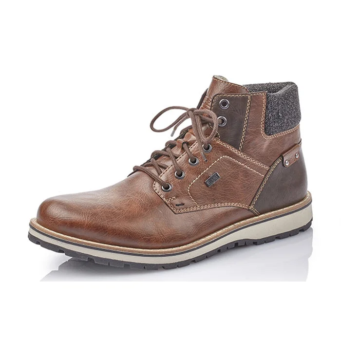 Designer Hiking Boots Mens Rieker Gambandi Boot in Toffee/Kastanie/Granit