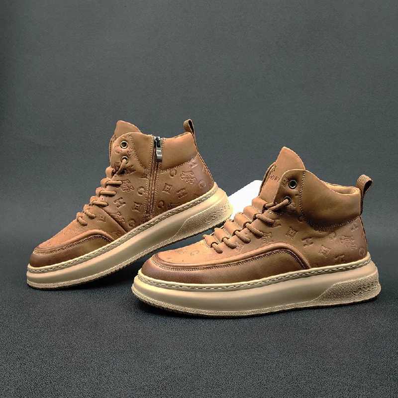 Best Sneakers For Work Men Stylish Minimalist Leather High Top Casual Shoes
