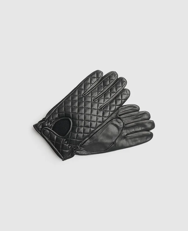 Stylish High Heel Sandals Quilted gloves - Black