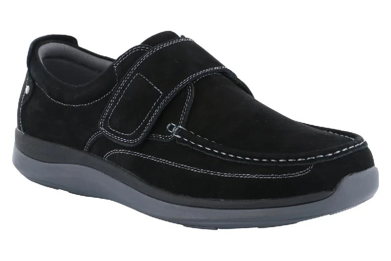 Sporty Casual Sneakers Propet Porter Velcro Strap Shoe Black