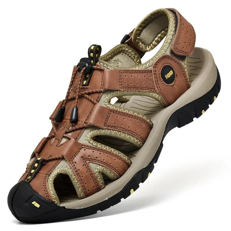 Trendy Formal Shoes Men Cowhide Breathable Non-Slip Closed Toe Wading Casual Outdoor Sandals Trendy Formal Shoes Men Cowhide Breathable Non-Slip Closed Toe Wading Casual Outdoor Sandals