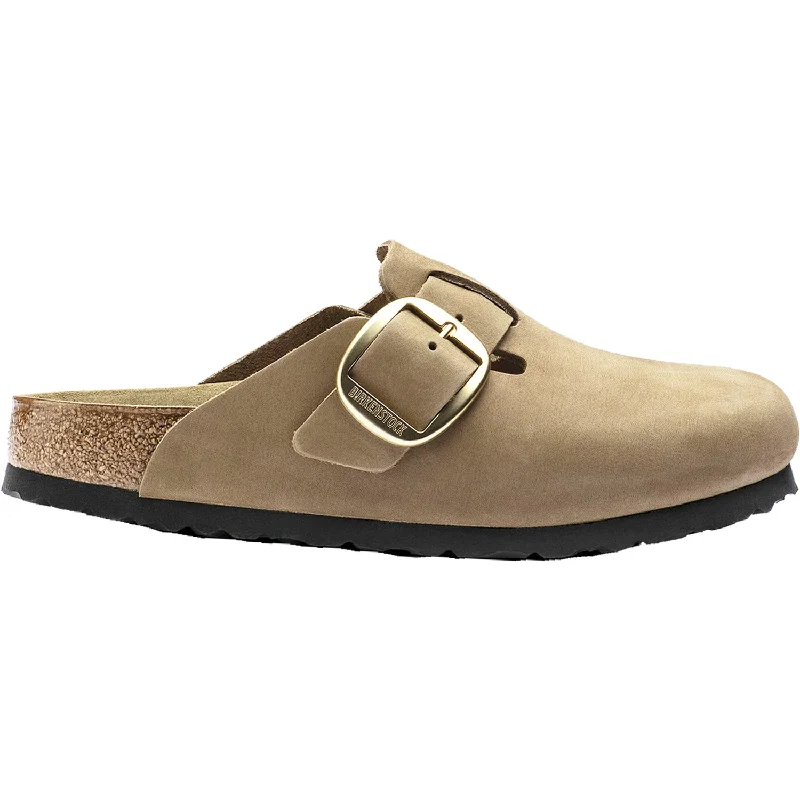 Comfortable Platform Boots Women's Birkenstock Boston Big Buckle Mud Green Nubuck
