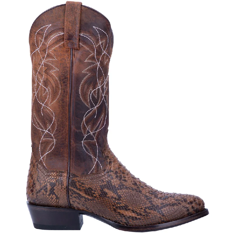 Winter Hiking Sneakers Manning Snakeskin Embroidered Round Toe Pull On Cowboy Boots