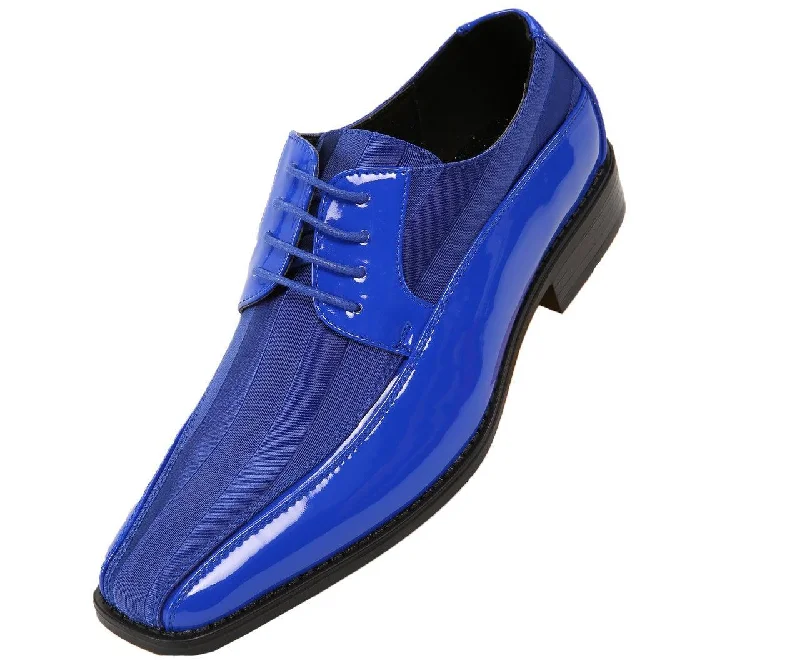 Stylish Casual Footwear Men's Striped Satin and Matching Patent Upper Shoes Color Royal Stylish Casual Footwear Men's Striped Satin and Matching Patent Upper Shoes Color Royal