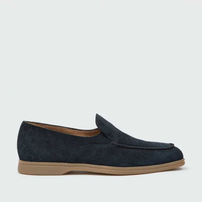 Comfortable Snow Sneakers Wharf Suede Dark Navy