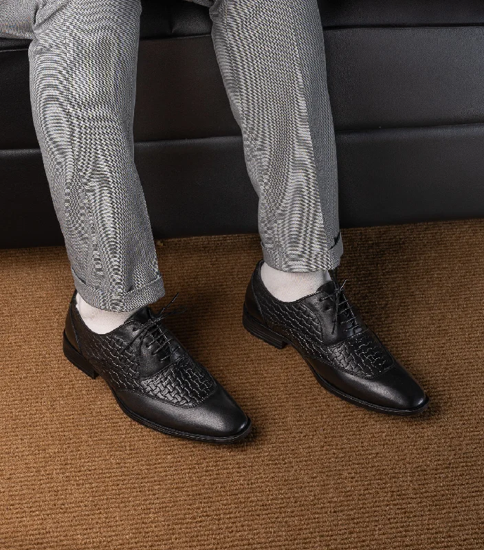 Formal Hiking Footwear Alberto Torresi Black Formal Shoe For Men