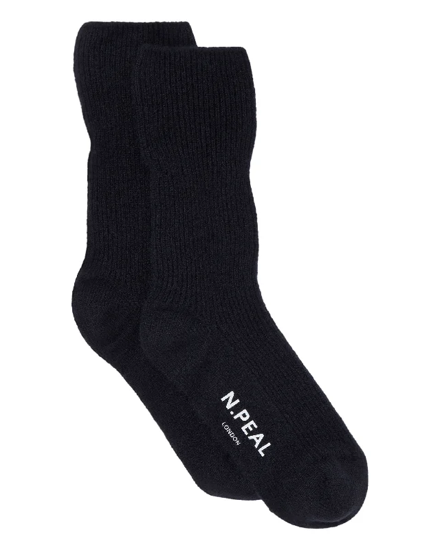 Best Dress Shoes Unisex Cashmere Rib Bed Socks Navy Blue