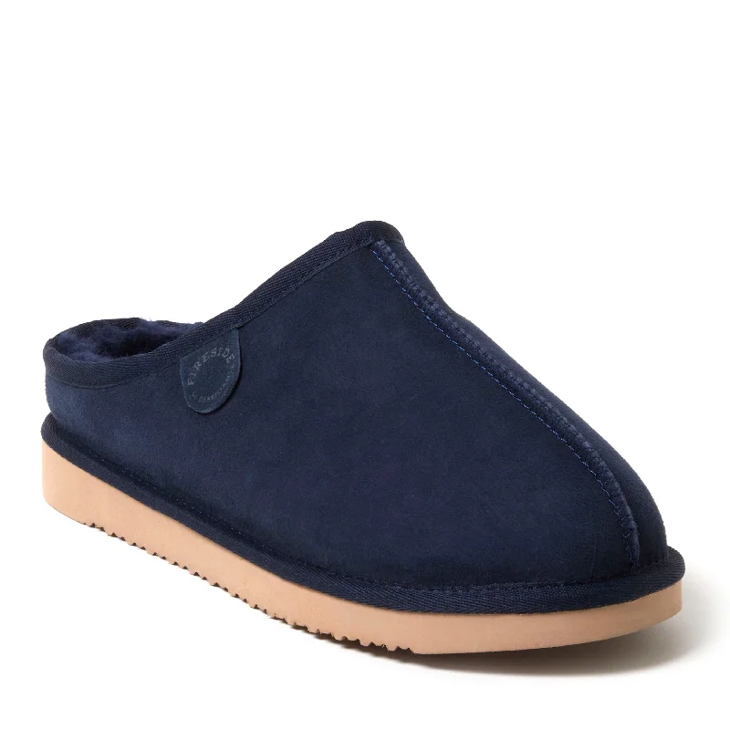 Stylish Running Sneakers Fireside By Dearfoams Men's Grafton Genuine Shearling Clog