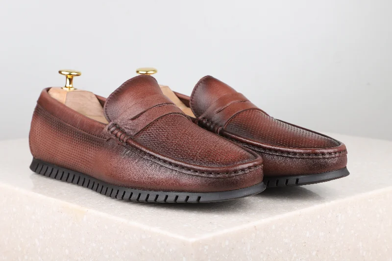Comfortable Slippers Online Driving Shoes-Brown
