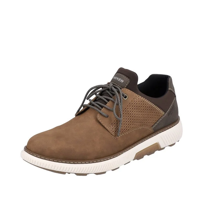 Comfortable Lace-Up Boots Mens Rieker Stan 55 in Brown/Schoko/Braun