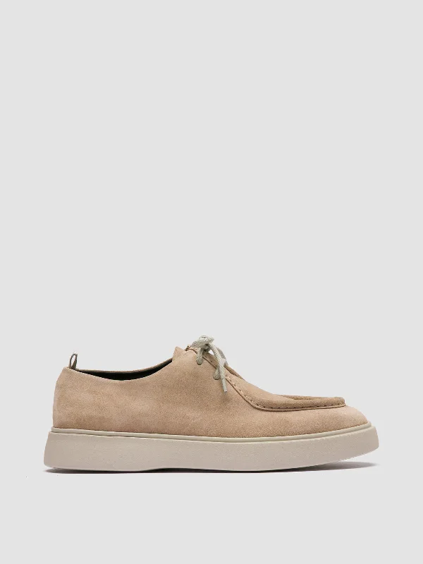 Best Flat Shoes Online FRAME 011 - Beige Suede Derby Shoes