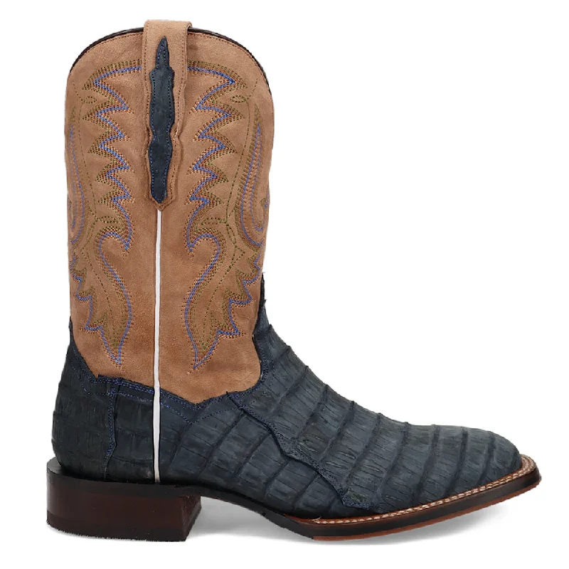 Formal Hiking Footwear Leon Caiman Embroidered Square Toe Cowboy Boots