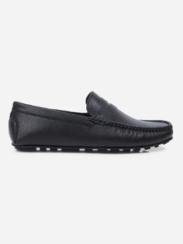 Casual Walking Boots Men's Black Moc Toe Casual Loafer (IX4110)
