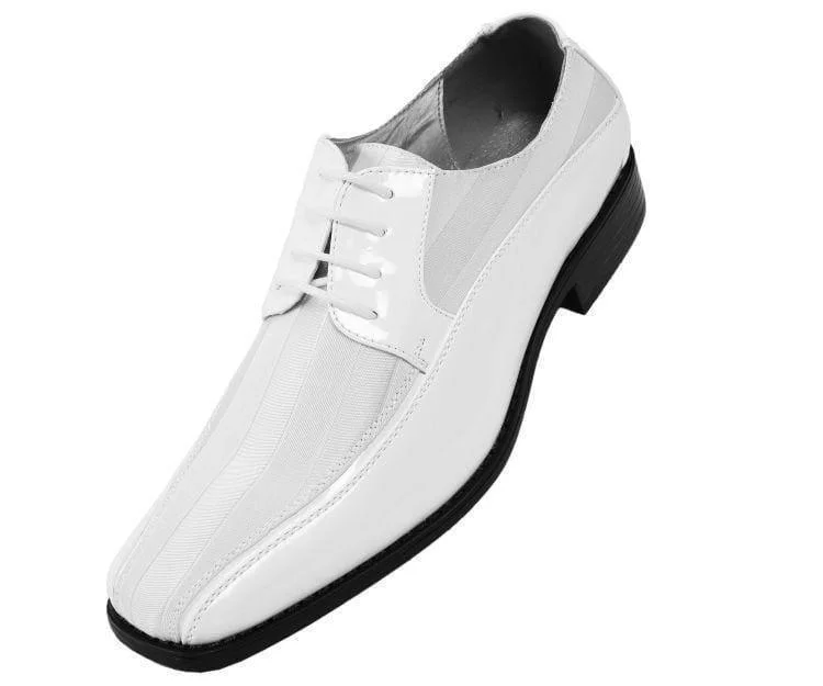 Comfortable Platform Shoes Men's Striped Satin and Matching Patent Upper Shoes Color White Comfortable Platform Shoes Men's Striped Satin and Matching Patent Upper Shoes Color White