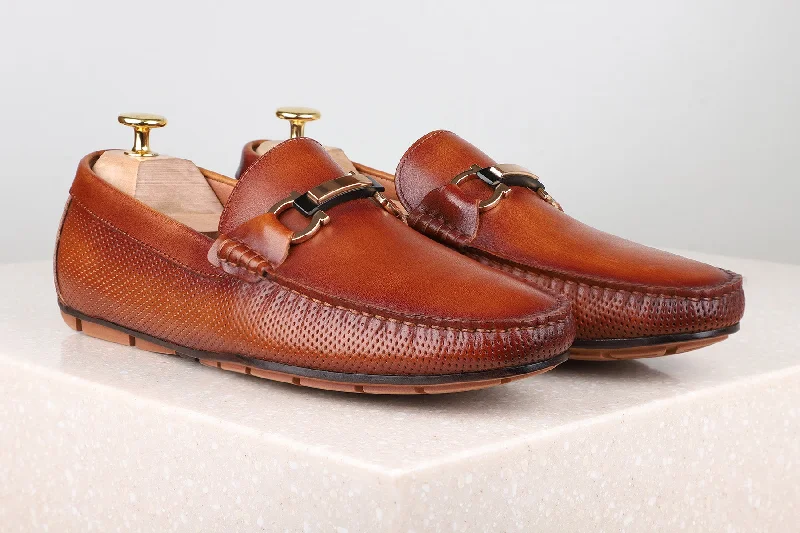 Comfortable Formal Footwear Driving Shoes-Tan
