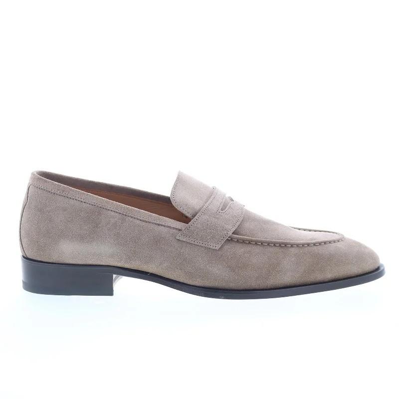 Casual Booties For Sale Di Bianco Cashmere GBF316 Mens Brown Suede Loafers & Slip Ons Penny Shoes