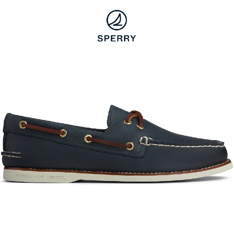 Comfortable Lace-Up Boots Men's Gold Cup Authentic Original Boat Shoe Navy STS158030