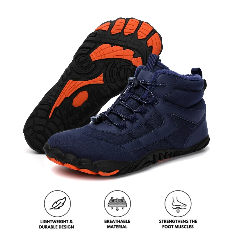 High Fashion Work Boots Winter Outdoor Plus Velvet Hiking Shoes Footwear Thick Warm Non-slip & Waterproof Winter Barefoot Shoe (Unisex)