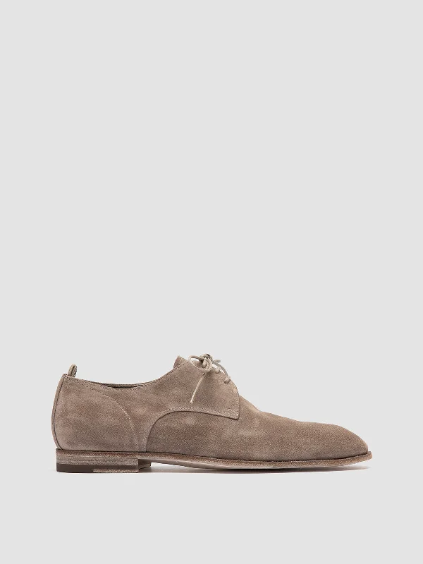 Comfortable Running Sneakers SOLITUDE 002 - Taupe Suede Derby Shoes
