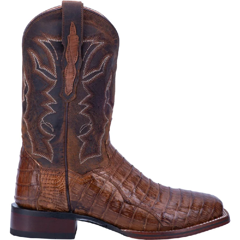 Luxury Sneakers For Sale Kingsly Caiman Croc Embroidered Square Toe Pull On Cowboy Boots