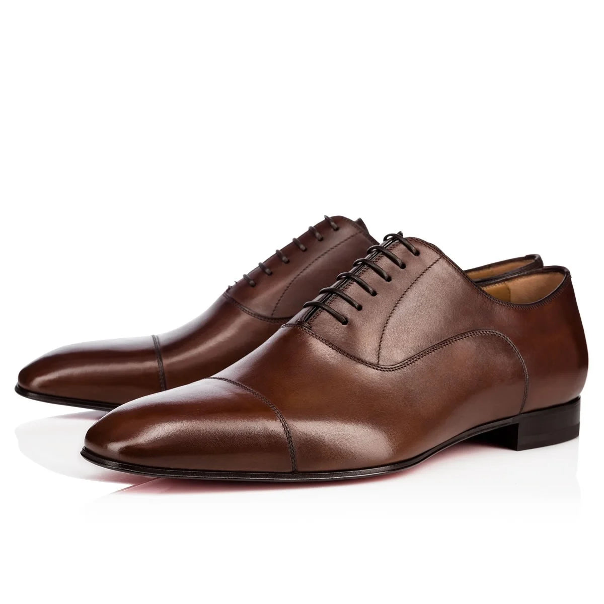 Affordable Hiking Shoes The rossi V - Brown leather red bottom sole oxford dress shoes for men